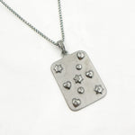 Load image into Gallery viewer, DP402. Diamond & Sterling Silver Rectangle Pendant with Hearts and Stars