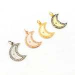 Load image into Gallery viewer, DC073. Diamond Sterling Silver Moon Pendant