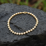 Load image into Gallery viewer, BR403957. 14k Solid Gold Diamond and Diamond Fancy Flower Bracelet
