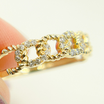 Load image into Gallery viewer, 14K Solid Gold Chain Diamond Ring.