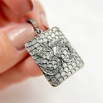 Load image into Gallery viewer, DP033. Diamond Sterling Silver Rectangle OM Symbol Pendant