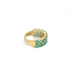Load image into Gallery viewer, 14k Solid Gold Emerald and Diamond Ring.