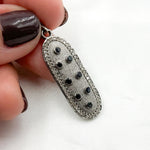 Load image into Gallery viewer, Silver Oval Pendant with Gemstone