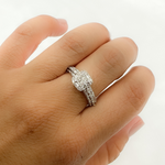 Load image into Gallery viewer, 14k Solid Gold Diamond Rectangle Baguette Ring.