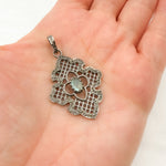 Load image into Gallery viewer, DP330. Diamond Sterling Silver Fancy Shape Pendant with Gemstone