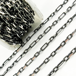 Load image into Gallery viewer, Black Rhodium Sterling Silver Diamond Cut Long & Short Chain
