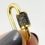 Load image into Gallery viewer, DC663. Diamond & Sterling Silver Oval Carabiner Clasp with Gemstone