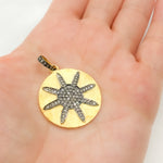 Load image into Gallery viewer, DP348. Diamond & Sterling Silver Round Flower Pendant