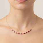Load image into Gallery viewer, CN97254RU5X3. 14K Solid Gold Diamond & Ruby Necklace