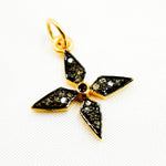Load image into Gallery viewer, DC128. Diamond Sterling Silver Flower Pendant with Gemstone