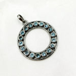Load image into Gallery viewer, DSP040. Sterling Silver Round Pendant with Gemstone