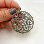 Load image into Gallery viewer, DP169. Diamond Sterling Silver Round Cross Pendant with Gemstone