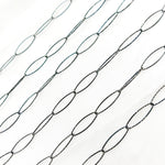 Load image into Gallery viewer, Rhodium Sterling Silver Diamond Cut Oval Link Chain