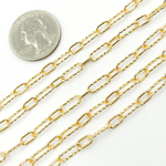 Load image into Gallery viewer, Gold Plated Sterling Silver Long Diamond Cut & Short Smooth Link