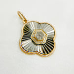 Load image into Gallery viewer, 14k Solid Gold and Sterling Silver Diamond Flower Charm. KSG62