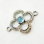 Load image into Gallery viewer, DC911. Diamond & Sterling Silver Flower Connector with Gemstone