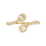 Load image into Gallery viewer, R00525. 14K Solid Gold Diamond Double Line Ring