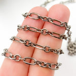 Load image into Gallery viewer, Oxidized Sterling Silver Diamond Cut Paperclip Link Chain
