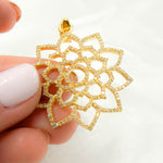 Load image into Gallery viewer, DP471. Diamond & Sterling Silver Flower Pendant