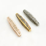 Load image into Gallery viewer, DC1009. Diamond & Sterling Silver Long Barrel Bead