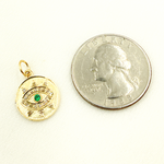 Load image into Gallery viewer, 14K Solid Gold Diamond Evil Eye Charm. GDP187