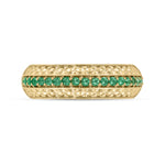 Load image into Gallery viewer, 14k Solid Gold Diamond and Emerald Band Ring.