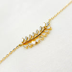 Load image into Gallery viewer, NT401709. 14K Solid Gold Diamond Leaf Shape Necklace