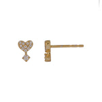 Load image into Gallery viewer, EFB54278. 14K Solid Gold Diamond Heart Stud Earrings