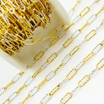 Load image into Gallery viewer, V8GS. Gold Plated 925 Sterling Silver Diamond Cut Paperclip Chain