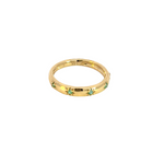 Load image into Gallery viewer, 14K Solid Gold Emerald Stars Band Ring.