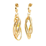 Load image into Gallery viewer, Gold Twist Triple Oval Hollow Dangle Earrings