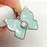 Load image into Gallery viewer, Shop nOw Sterling Silver Butterfly Enamel Pendant with Gemstone