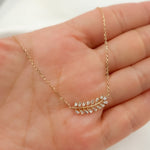Load image into Gallery viewer, NT401709. 14K Solid Gold Diamond Leaf Shape Necklace