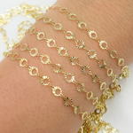 Load image into Gallery viewer, Gold Plated Sterling Silver Diamond Cut Circle Link Chain