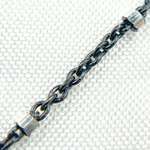 Load image into Gallery viewer, Black Rhodium 925 Sterling Silver Chain with Silver Cubes. Z36SB2F
