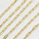 Load image into Gallery viewer, Gold Plated Sterling Silver Diamond Cut Paperclip Chains