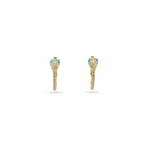 Load image into Gallery viewer, HP404198. 14k Solid Gold Diamond and Gemstone Snake Hoop Earrings