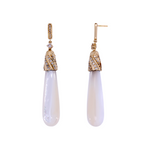 Load image into Gallery viewer, Buy Now Solid Gold Diamond and Pearl Dangle Drop Earrings