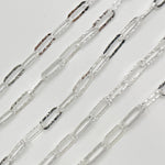 Load image into Gallery viewer, Silver Hammered Paperclip Link Chain