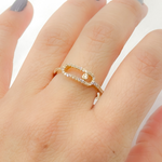 Load image into Gallery viewer, 14k Solid Gold Diamond Oval Shape Ring.