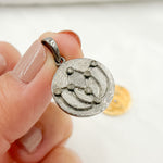 Load image into Gallery viewer, Diamond Sterling Silver Round Pendant