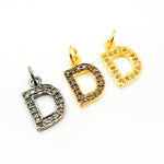 Load image into Gallery viewer, DC538. Diamond Sterling Silver Letter "D" Charm