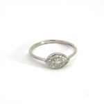 Load image into Gallery viewer, 14K Solid White Gold Evil Eye Ring.