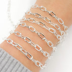 Load image into Gallery viewer, Silver Flat Paperclip Chain