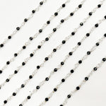 Load image into Gallery viewer, White Sterling Silver Black Spinal Wire Wrap Chain