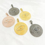Load image into Gallery viewer, DP299. Diamond Sterling Silver Round Eye Pendant with Gemstone
