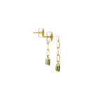 Load image into Gallery viewer, 14k Solid Gold Emerald Paperclip Dangle Earrings. CE96327EM4X3
