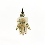 Load image into Gallery viewer, DP329. Diamond & Sterling Silver Moon & Star Hamsa Pendant