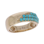 Load image into Gallery viewer, RAZ02826TQ. 14k Solid Gold Turquoise Fancy Ring