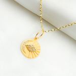 Load image into Gallery viewer, 14K Gold Diamond Charm with Moon and Sun. GDP521